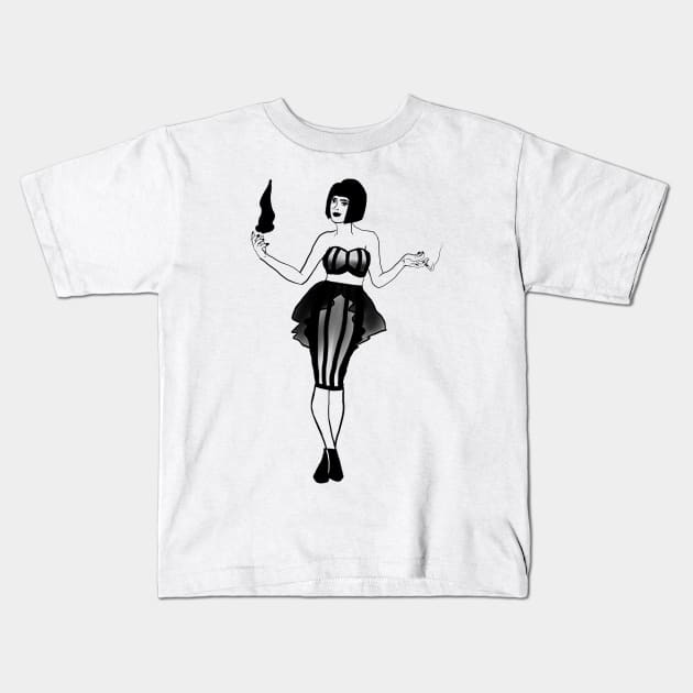 Pinup Witch Kids T-Shirt by chelbi_mar